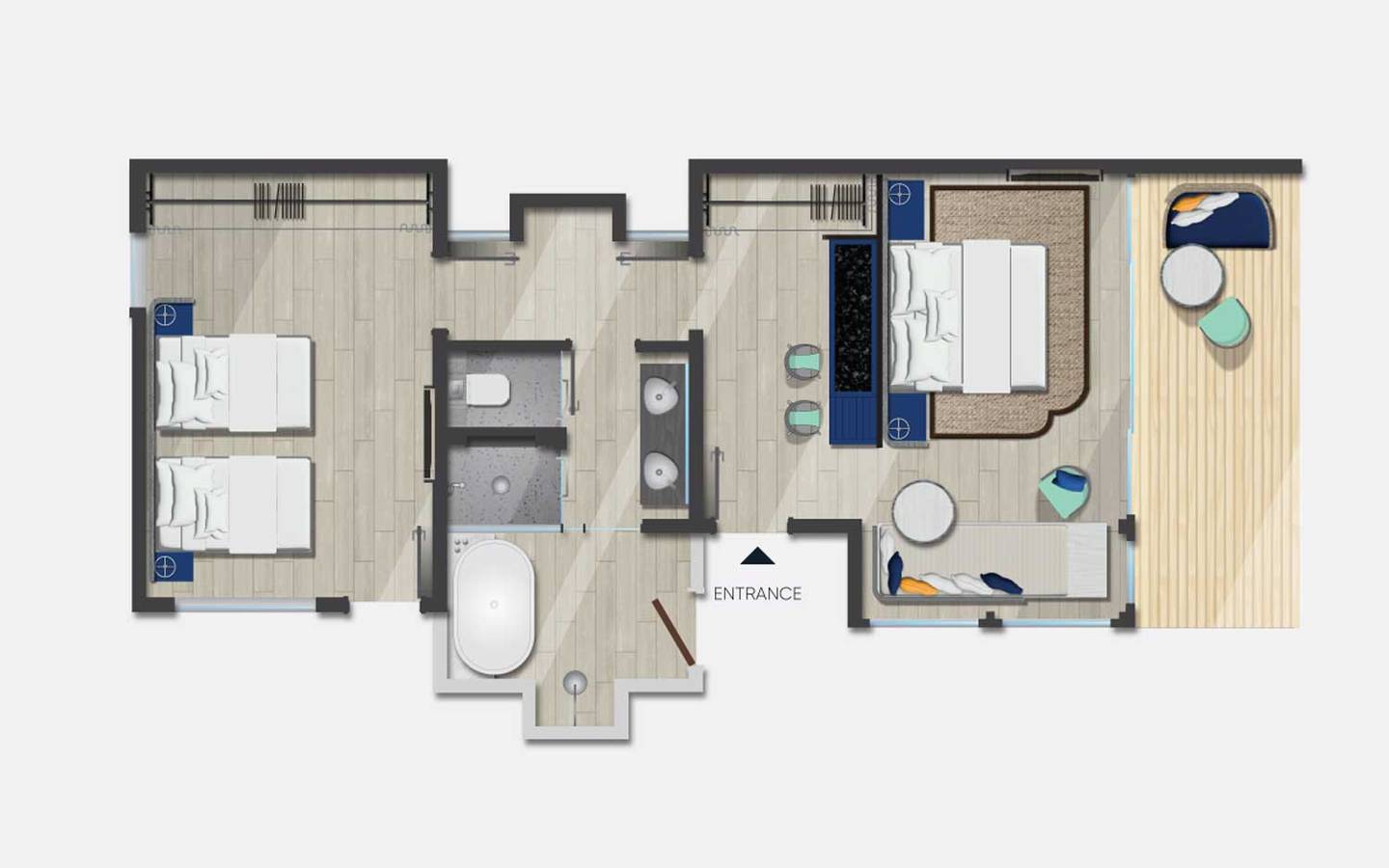 Avani Two bedroom Beach Villa, Grundriss