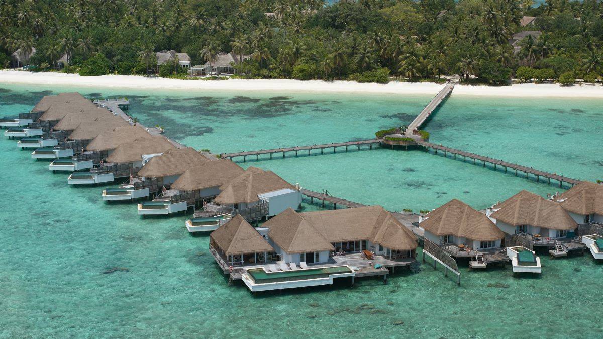 Six Senses Kanuhura, Two Bedroom Water Villa with Pool, Luftaufnahme