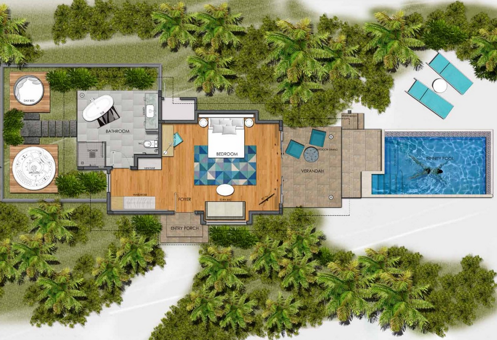 Kandima, Sunrise Beach Pool Villa with Swirl Pool, Floorplan