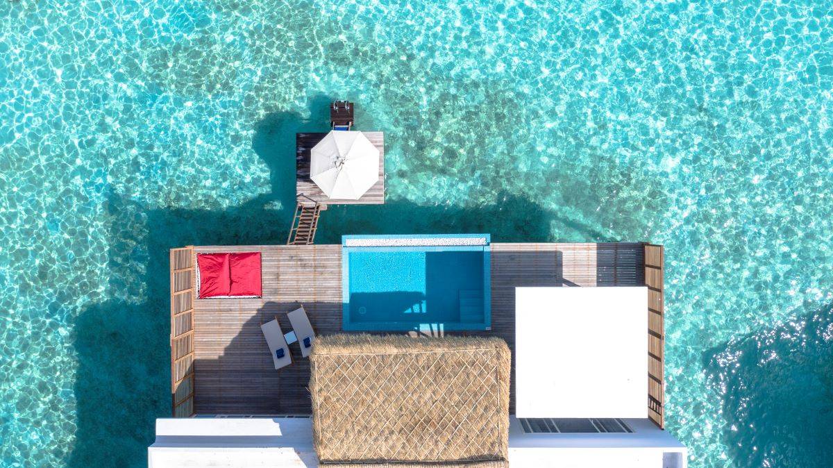 Emerlad Maldives Resort & Spa, Malediven, Superior Water Villa with Pool, Luftaufnahme