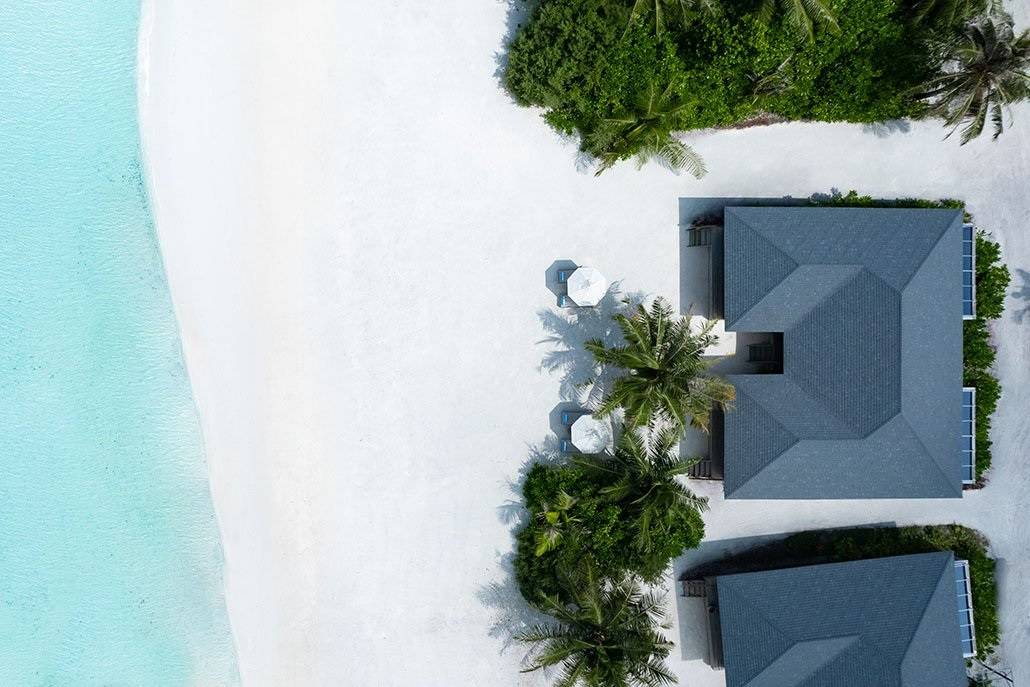 Jawakara Islands Maldives, Malediven, Dheru Three Bedroom Villa, Luftaufnahme