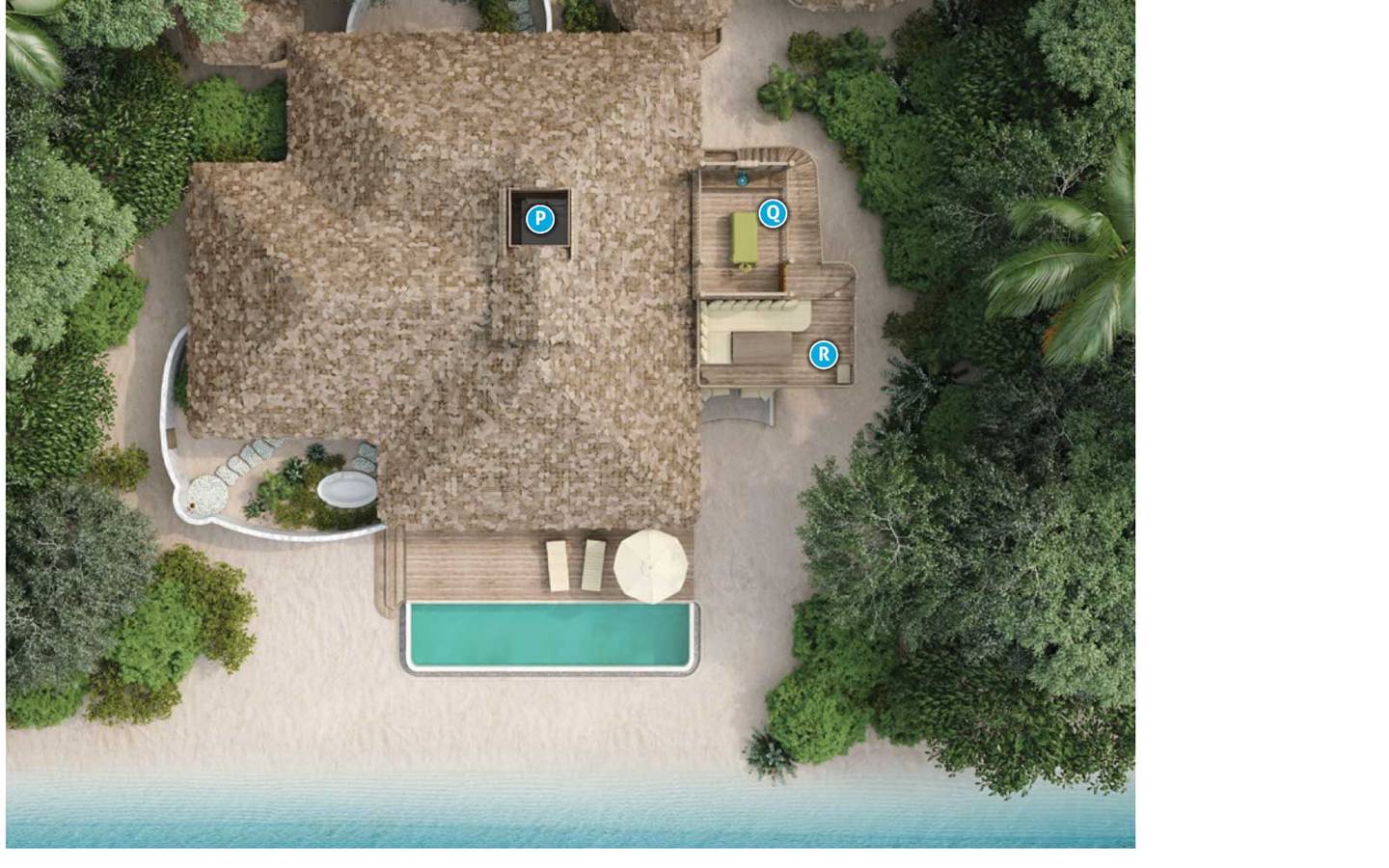 Grundriss, Beach Hideaway, Soneva Secret