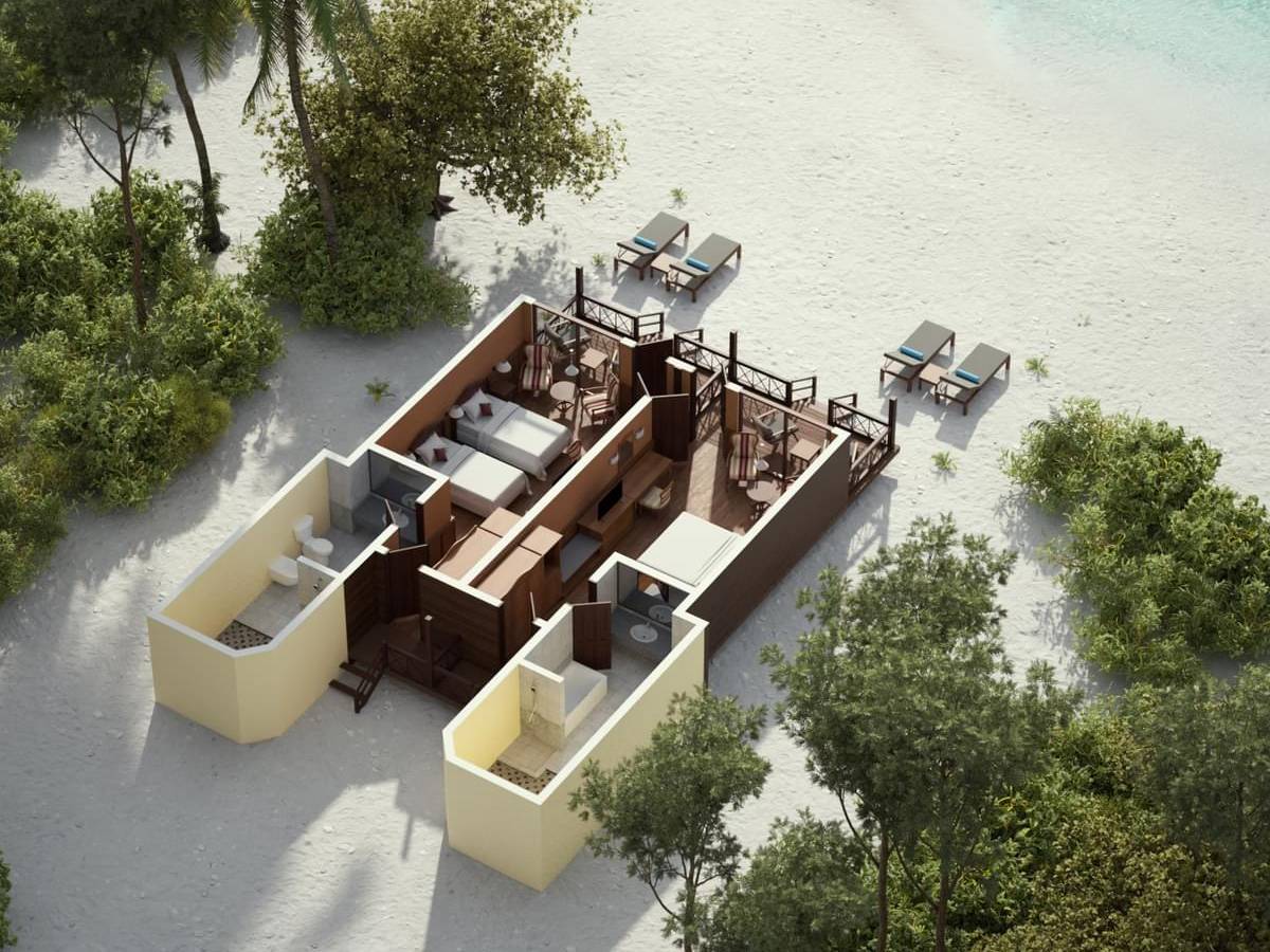 Grundriss, Two-bedroom, Family Beach Villa, Royal Island