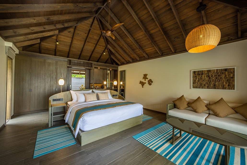 Jawakara Isalnds Maldives, Malediven, Mabin Beach Villa, Schlafzimmer