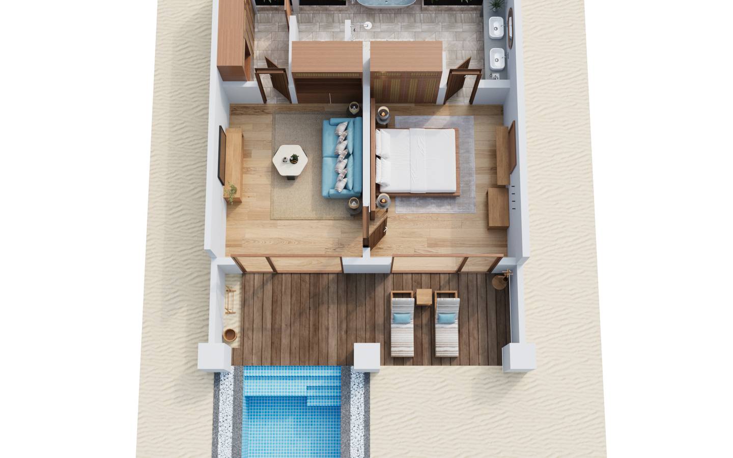 NH_Collection_Maldives_Reethi_Resort_Sunset_Villa_mit Pool Plan