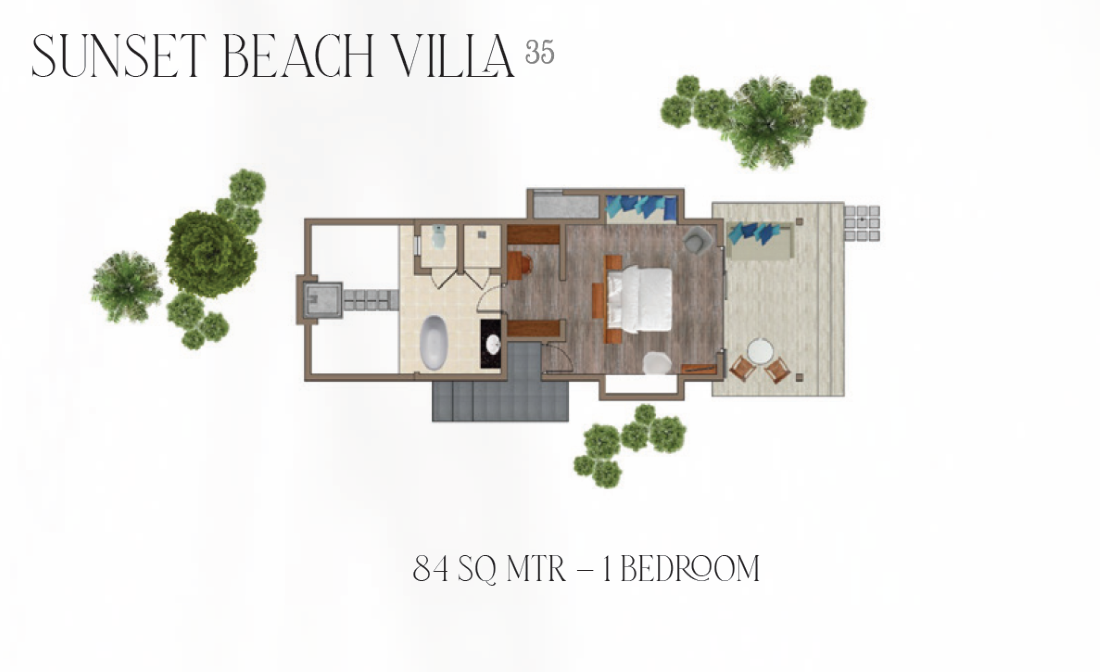 Ifuru Island Maldives, Malediven, Sunset Beach Villa, Grundriss