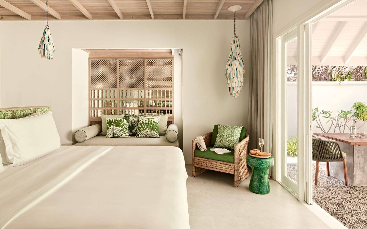 Seaside Finolhu, Baa Atoll, Maldives, Beach Villa, Schlafzimmer