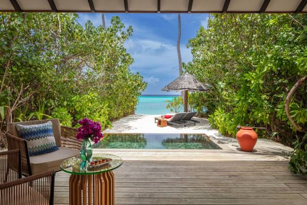 NH_Collection_Maldives_Havodda_Resort_Guest_Room_Sunset_Beach_Pool_Villa_Terrace_with_View
