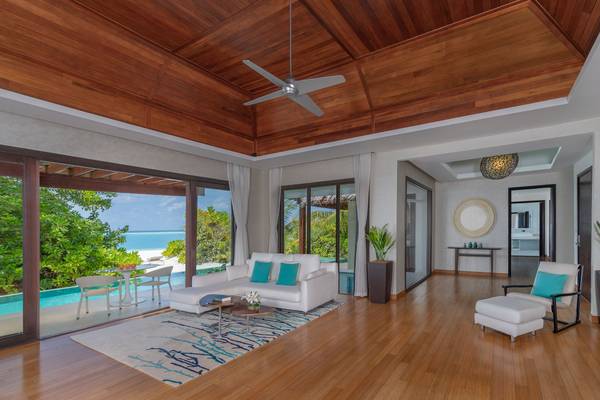 Niyama_Private_Islands_Maldives_Guest_Room_ One Bedroom_Beach_Pool_Pavilion_Living_Room_Beach_View