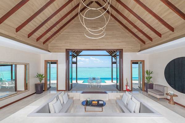 Niyama Private Islands - Two Bedroom Ocean Pool Pavilion Living Room