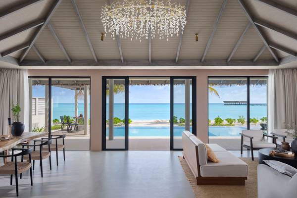 Villa Haven - Two Bedroom Residence with Two Beach Pools and Garden Pool - Living Room and Dining Area