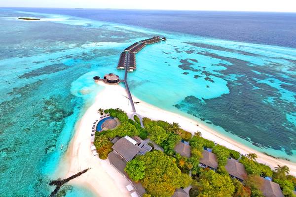 Le Meridien Maldives Drohnenaufnahme zum Sonnenaufgang von Steffen Abel