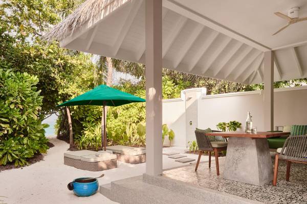 Seaside Finolhu, Baa Atoll, Maldives, Beach Villa, Terrasse