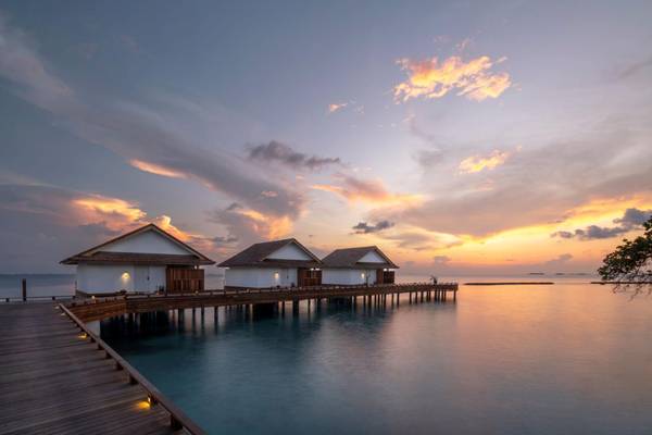 Bandos Maldives, Insel, Water Villas, Sunset